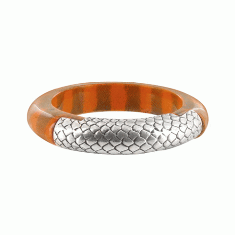 Браслет из змеиной кожи Manasa orange bangle 