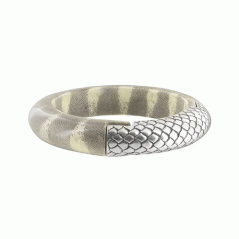 Браслет из змеиной кожи Manasa gray bangle 