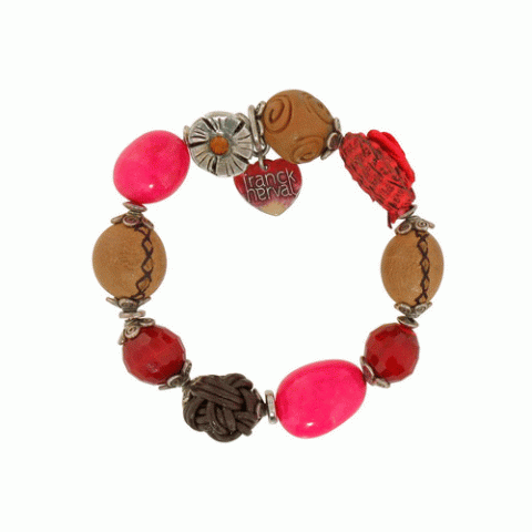 Браслет из коралла, перламутра и кварца SENORITA simple stretch bracelet
