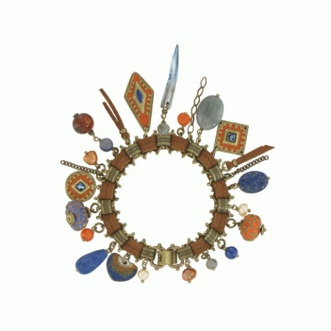 Браслет из содалита и красного авантюрина BELIZE multi dangles chain bracelet 