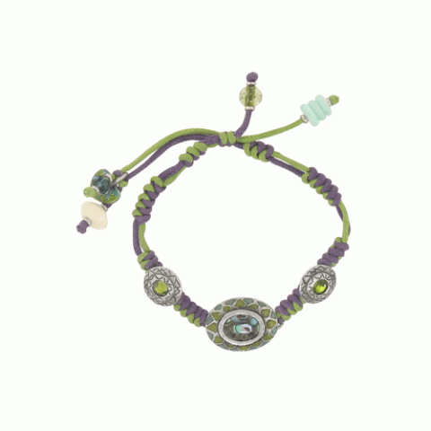 Браслет из нефрита и аметиста ALINOE bracelet w/ cord