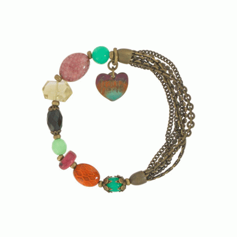 Браслет из аметиста, цитрина и нефрита SAUVAGE stretch bracelet