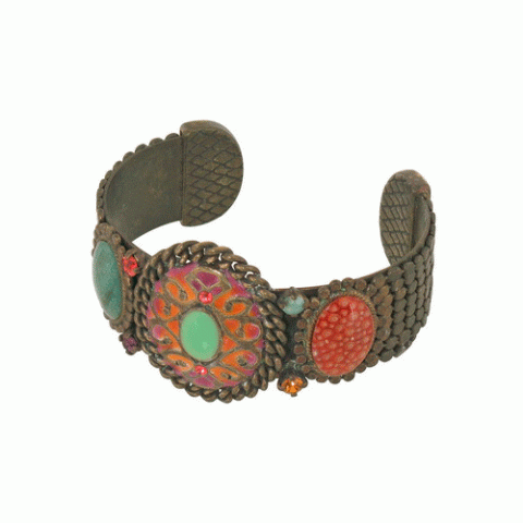 Браслет из аметиста, цитрина и нефрита SAUVAGE C-shape bracelet