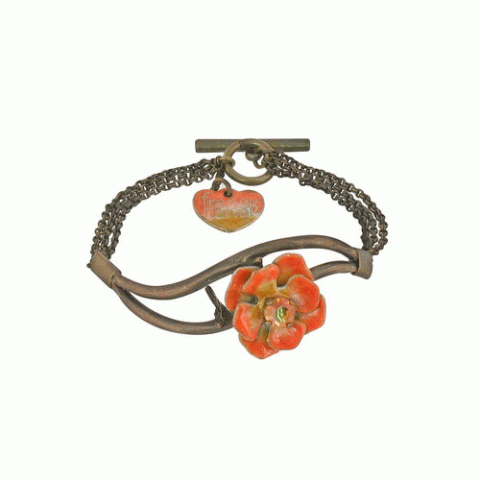 Браслет из розового перламутра и авантюрина CAPUCINE half rigid bracelet