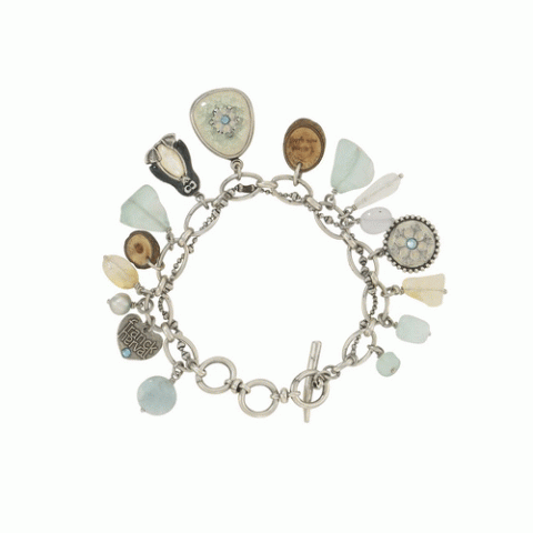Браслет из горного хрусталя и халцедона BANQUISE multidangles bracelet