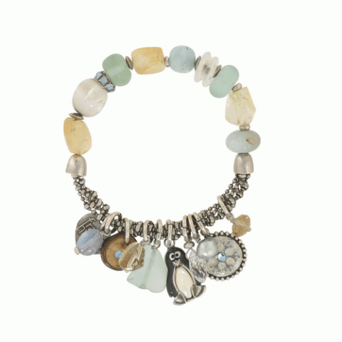 Браслет из горного хрусталя и халцедона BANQUISE half stretch bracelet