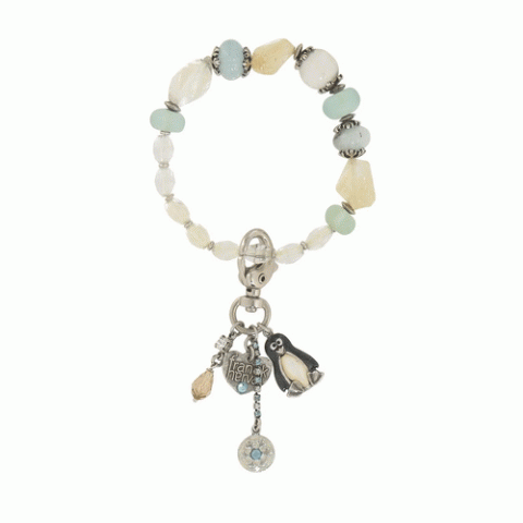 Браслет из горного хрусталя и халцедона BANQUISE stretch bracelet