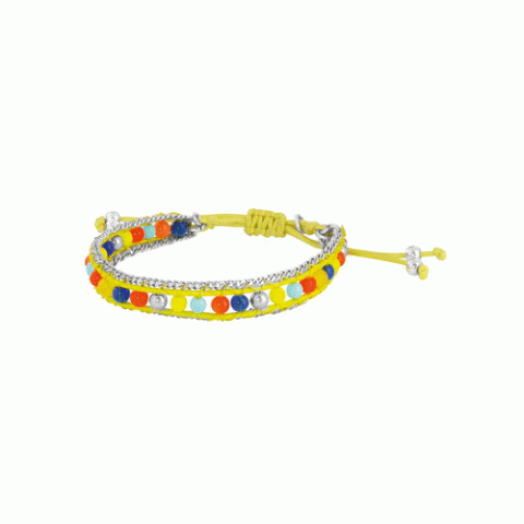 Браслет из золотистого перламутра и ларимара PALM BEACH button bracelet