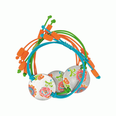 Браслет из говлита и нефрита GIPSY 3 bracelets w/ leather cords
