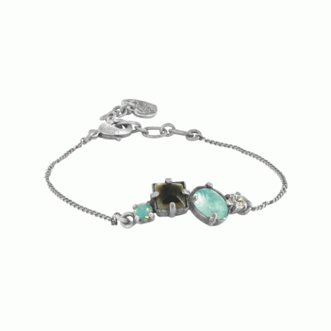 Браслет из араукарии и черного перламутра MESANGE BLEUE thin bracelet