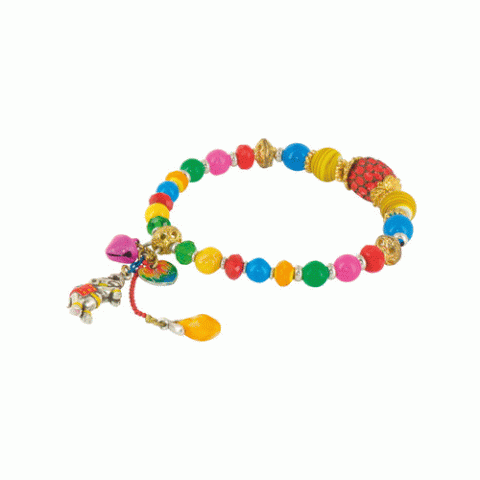 Браслет из нефрита и коралла MAHARANIS graduated stretch bracelet 