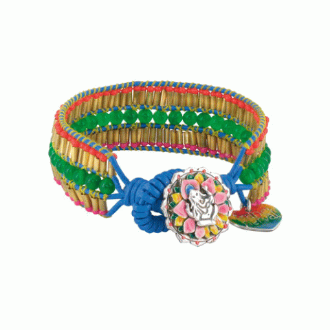 Браслет из нефрита и коралла MAHARANIS braided tube bracelet