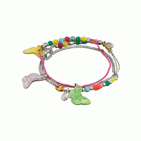 Браслет из речного жемчуга и коралла ENVOLEE 3 thin bracelets