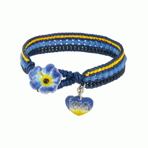 Браслет из ляписа лазури и кальцита PENSEE NOCTURNE 3 colors braided bracelet