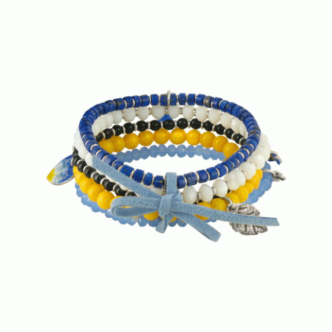 Браслет из ляписа лазури и кальцита PENSEE NOCTURNE 5 bracelets