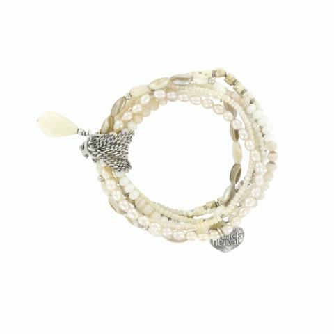 Браслет из агата и говлита Mademoiselle Nude 7 rows