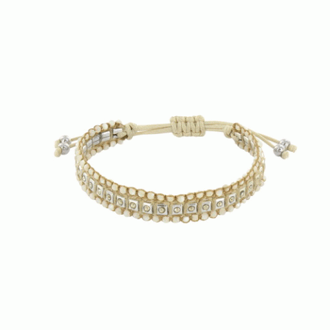 Браслет из агата и говлита Mademoiselle Nude braided 