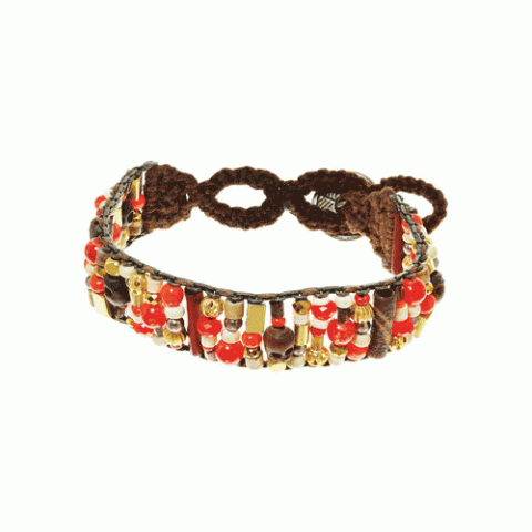 Браслет из бамбукового коралла, ракушки, сибукао и Сваровски MALINKA 13--60941
