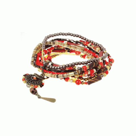 Браслет из бамбукового коралла, ракушки, сибукао и Сваровски MALINKA 13--60943
