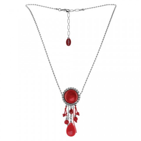 Колье из перламутра, коралла, нефрита и семян Тагуа RUBY 15--26816