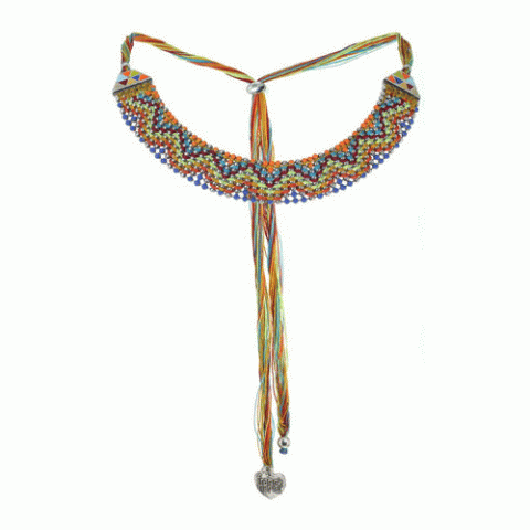 Колье из аквамарина, коралла, нефрита и Сваровски SELENA 15--60971