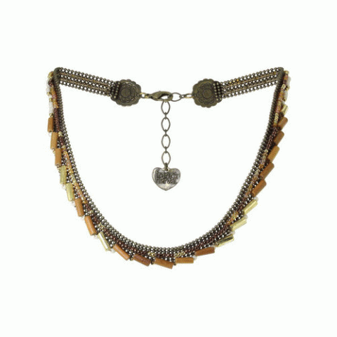 Колье из говлита, рога Зебу, кварца и кристаллов Сваровски FAUSTINE 15--61004