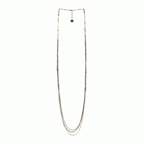 Колье из говлита, рога Зебу, кварца и кристаллов Сваровски FAUSTINE 15--61007