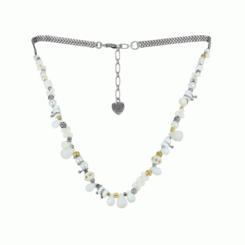 Колье из кальцита, коралла и говлита BERENICE 15--61031