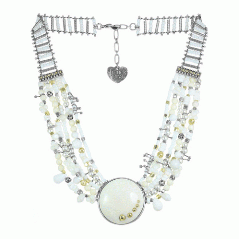 Колье из кальцита, коралла и говлита BERENICE 15--61033