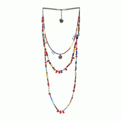 Колье из граната, коралла, гематита и ракушки ECUADOR 15--61070