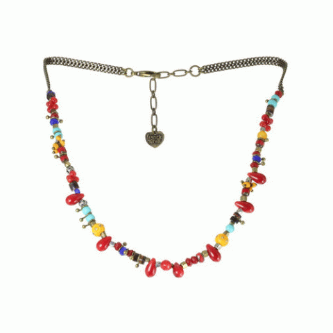 Колье из граната, коралла, гематита и ракушки ECUADOR 15--61071