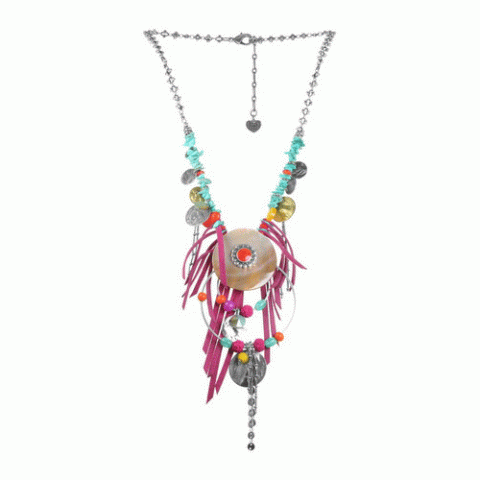 Колье из коралла, нефрита, говлита и тигровой ракушки CHIARA 15--61081