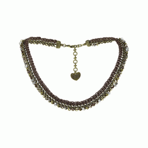Колье из гематита, рога, кварца и кристаллов Сваровски CYBELE 15--61104