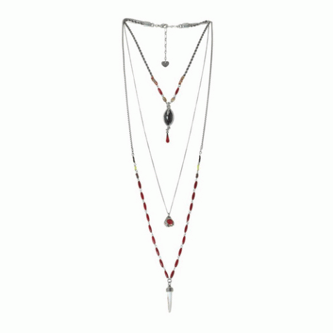 Колье из коралла, сердолика, яшмы и лавы MARABOUT 15--61113