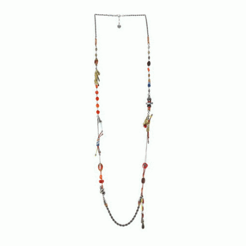 Колье из коралла, сердолика, яшмы и лавы MARABOUT 15--61114