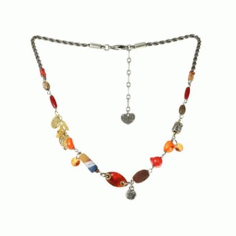 Колье из коралла, сердолика, яшмы и лавы MARABOUT 15--61115