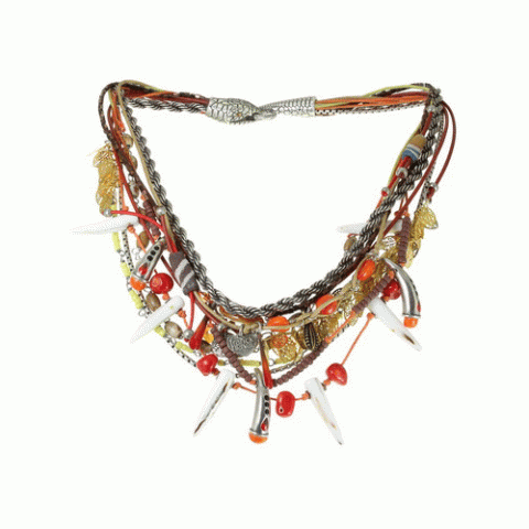 Колье из коралла, сердолика, яшмы и лавы MARABOUT 15--61117