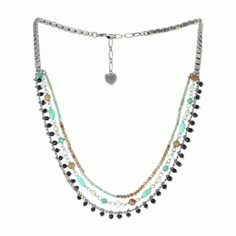 Колье из амазонита, яшмы, кокоса и Сваровски SEZANE 15--61125