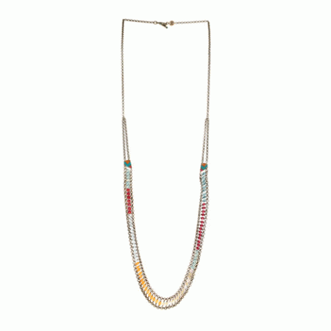 Колье из коралла, нефрита, перламутра и кристаллов Swarovski JENNY 15--61133
