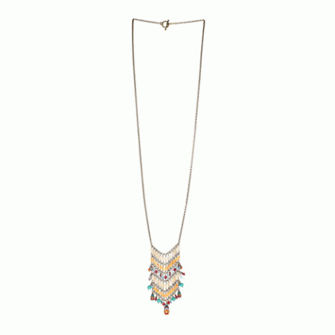 Колье из коралла, нефрита, перламутра и кристаллов Swarovski JENNY 15--61134