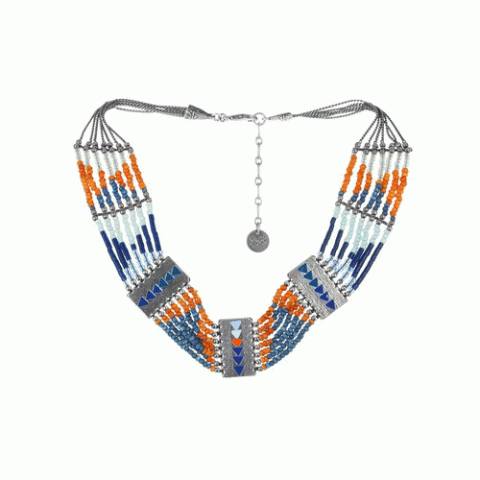 Колье из амазонита, авантюрина, лазурита и халцедона MEIKA 15--61143