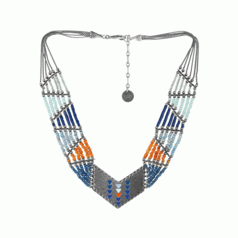 Колье из амазонита, авантюрина, лазурита и халцедона MEIKA 15--61145