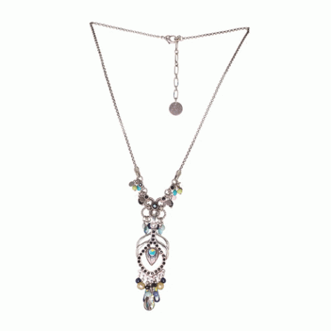 Колье из амазонита, жемчуга, гематита и кристаллов Swarovski ISALINE 15--61161