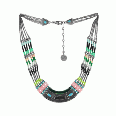 Колье из авантюрина, перламутра, коралла и говлита BETSY 15--61182