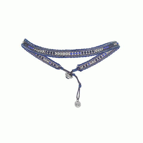 Колье из агата, гематита, лазурита, содалита и Swarovski LOU 15--61217