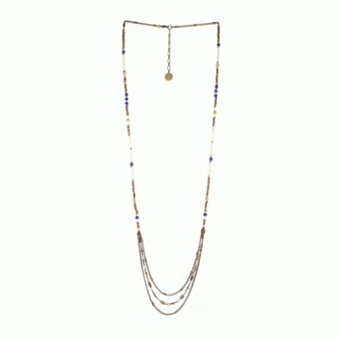 Колье из жемчуга, лазурита, лунного камня и Swarovski JOANA 15--61231