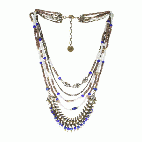 Колье из жемчуга, лазурита, лунного камня и Swarovski JOANA 15--61233