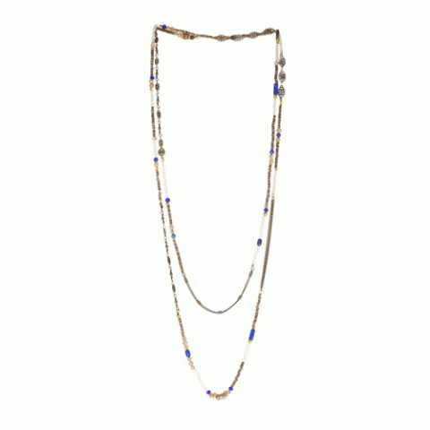 Колье из жемчуга, лазурита, лунного камня и Swarovski JOANA 15--61234
