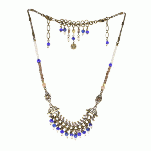 Колье из жемчуга, лазурита, лунного камня и Swarovski JOANA 15--61235