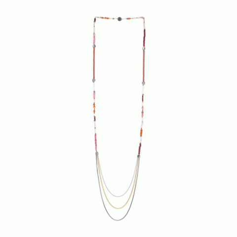 Колье из жемчуга, хрустальных бусин, трокаса и кожи ANOUSH 15-61321
